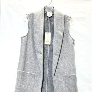 NWT JOIE DUSTER SWEATER VEST - CHIC STYLE WITH POCKETS AND WIDE COLLAR - GREY XS